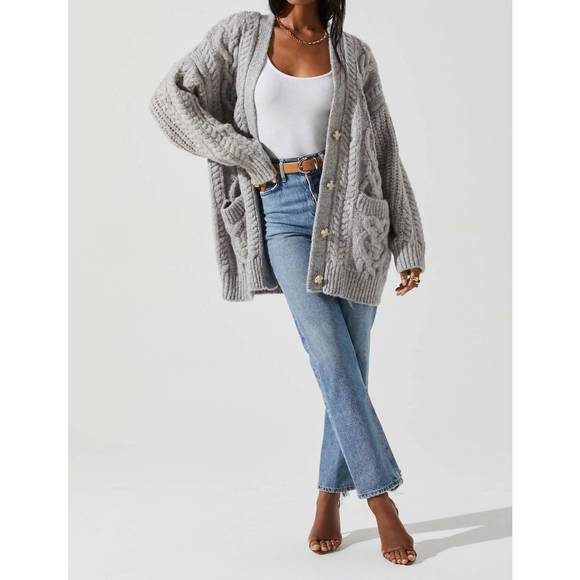 Star allure cardigen in grey
